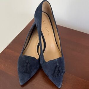 Talbots Navy Suede Tassel Heels